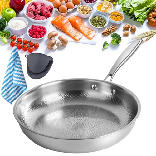 Siraatsk Sartén de titanio, sartén de titanio Taima Pure para cocinar, sartén antiadherente sin revestimiento, apta para cocinas de inducción, todas las estufas, apta para lavavajillas (sin tapa, M