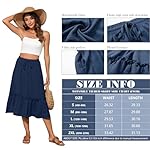 High Waist Tiered Skirts for Women Flowy Skirts for Women Below Knee with Pockets 2025 Women Fashion Trendy - Image 2