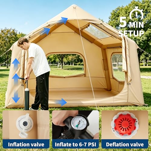 Carpa inflable para camping 3-5 personas, montaje rápido miniatura 7