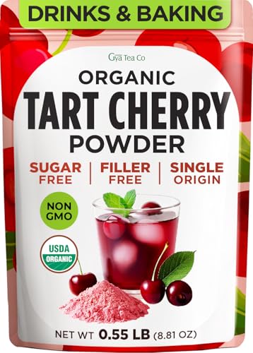 Organic Tart Cherry Powder 0.55 LB (35 Servings) - 100% Freeze Dried