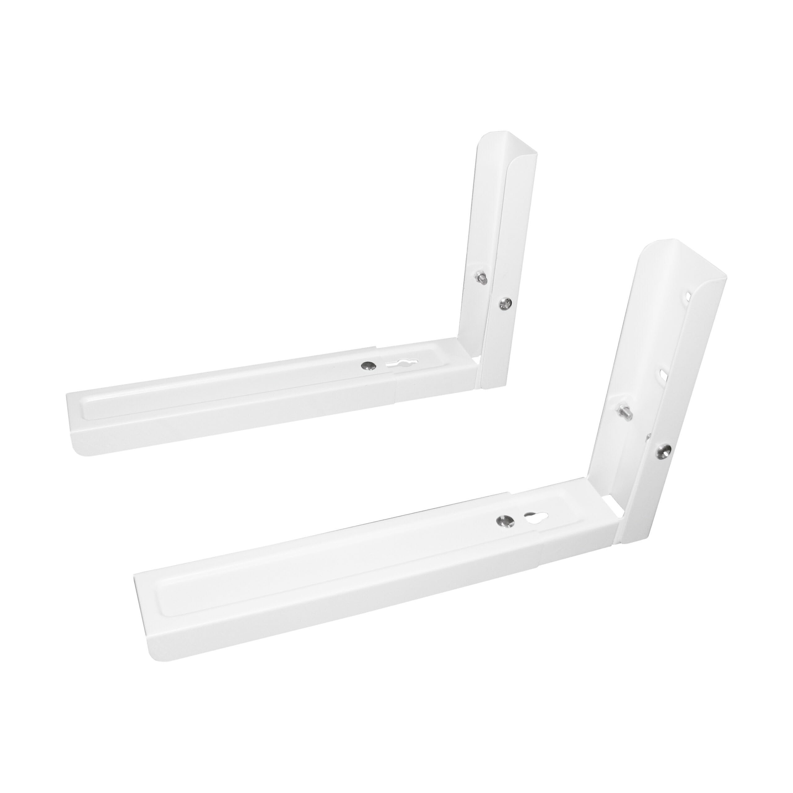 TM Electron Soporte para Microondas de Pared, Rieles Extensibles de 33cm a 48cm, hasta 35kg, Fabricado en Acero, Color Blanco
