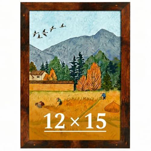 Veleclo 12x15 Picture Frame for Wall Display 12x15 Brown Picture Frame with Shatter Resistant Plexiglass Stable and Sturdy 12 x 15 Poster Frame for Wall Display Handpicked Gift Collection 1 Pack