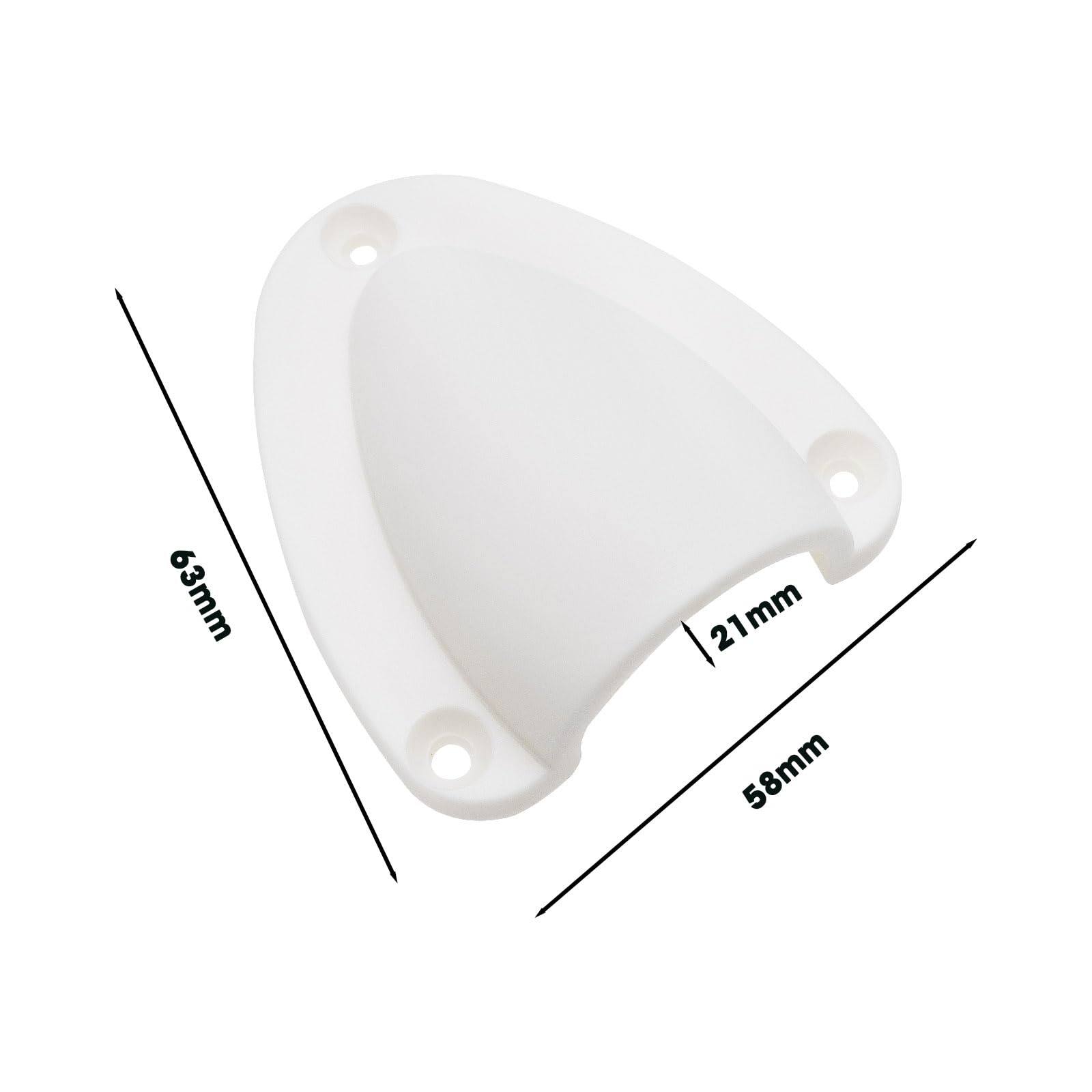 Lot de 4 cache-évents en nylon avec vis pour yachts, bateaux, navires (blanc/noir)