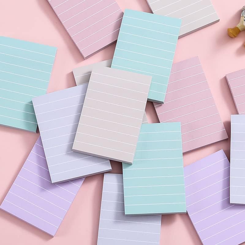 Lined Sticky Notes for Post,5 Colors Self-Stick Notes, Self-Stick Notes Lined Post Memos for Office, School and Home 60 Sheets Per Pad, 5 Pads, 300 Sheets Total2.36 x 3.54 Inch