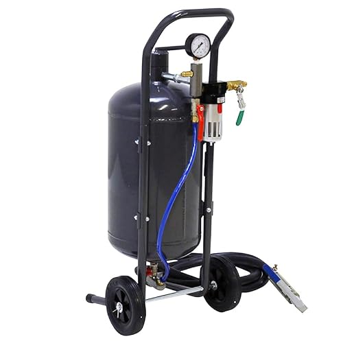 Foto von George Tools - Mobiles Sandstrahlgerät 17 Liter - Sandstrahler inklusive Strahlpistole und 4 Düsen - Sandstrahlen - Strahlkessel mit Zubehör - Anthrazit