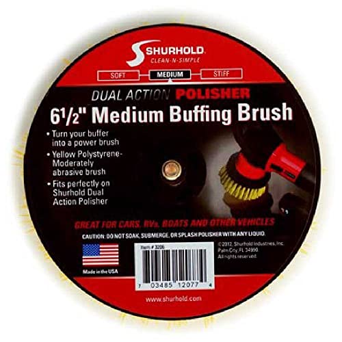 Image of Shurhold 6- inches Dual Action Polisher Scrub Brushes - Medium-Duty Cleaning and Scrubbing Brush for Boats, Cars, and Home Surfaces