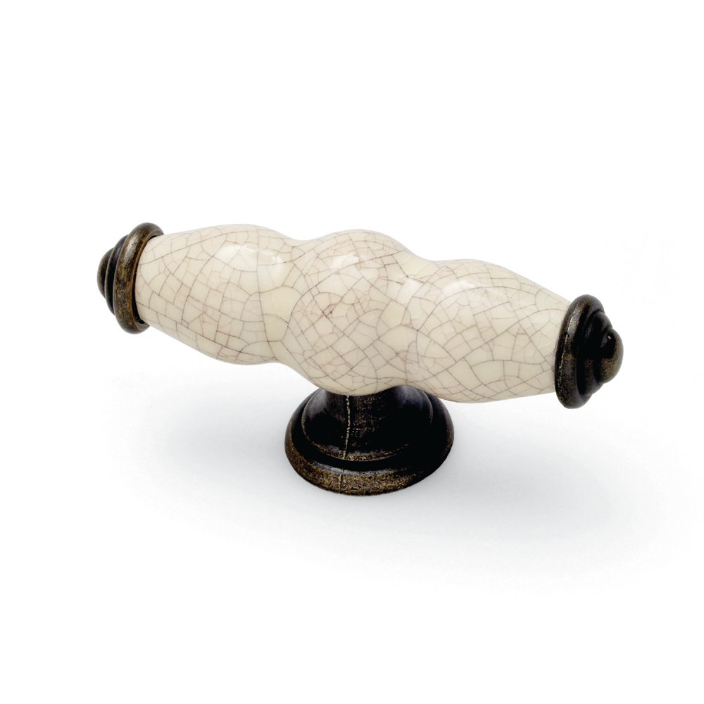 FITTINGSCO Winchester T Bar Knob Antique/Cream Crackle