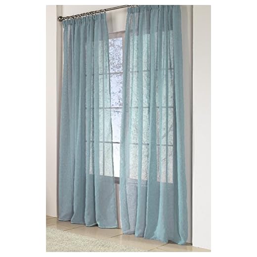 Rioma Brisa - Cortina visillo, Turquesa, 200 x 270 cm