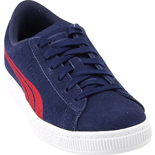 PUMA Unisex-Child Suede Classic Badge Sneaker, Peacoat-Toreador, 2.5 M US Little Kid2