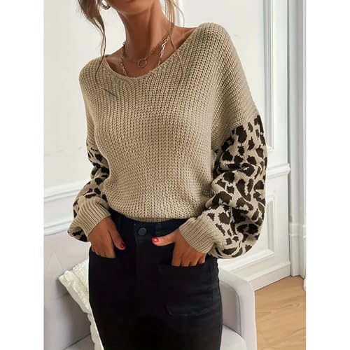 Gothic Classic Leopard Print Loose Sweater, Splicing Trend, Fashionable Temperament Sweater, Street Hip-hop4