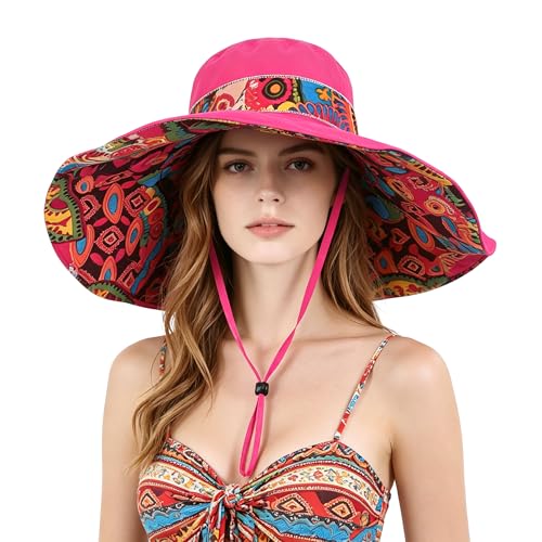 Sombrero reversible de verano para mujer con visera grande miniatura 2