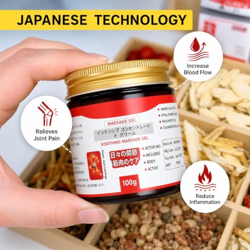 Image of (PACK 2 / 100gm) Japanese Formula Soothing Massage Gel for Joint & Muscle Pain Relief | Herbal Arnica & Mugwort Extract | Fast Absorbing Back, Neck, Knee & Leg Pain Relief Balm | Non-Greasy Muscle Gel (PACK 2 / 100gm)