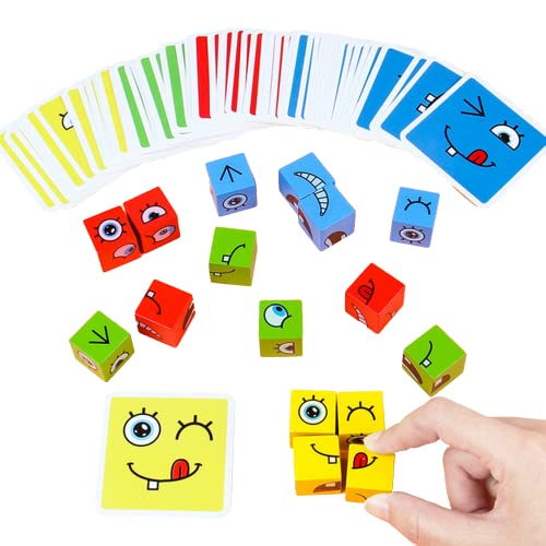 Jogo Cubo das Emoções Bloco Construção Carinhas Emoji Face Change Rubik Cube