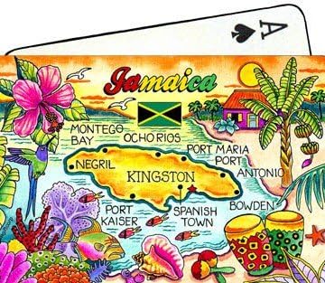 World By Shotglass Jamaica Map Collectible Souvenir Playing Cards