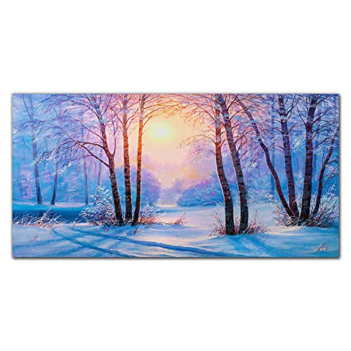 Impression sur verre acrylique forêt d'hiver pour instaurer le calme dans votre salon
