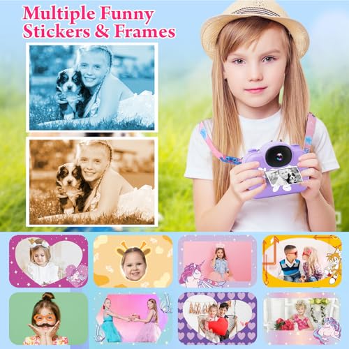 Image of Kids Camera Instant Print, 3.5'' Kids Digital Camera Instant with 1080P HD Photos & Videos, Christmas Birthday Gifts for Girls Boys Age 3-12 (Purple)