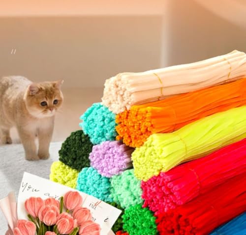 100 Pipe Cleaners, Pipe Cleaners Craft Supplies, for Pipe Cleaners DIY Art Craft Decoration, Display stem Pipe Cleaners, 20 Colors