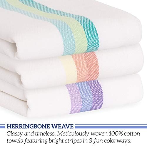 GREEN LIFESTYLE Kitchen Dish Towels Set of 12-Tea Towels 100% Cotton. Large Dish Cloths 28"x20" Soft and Absorbent Great for Home or Restaurant - Image 7