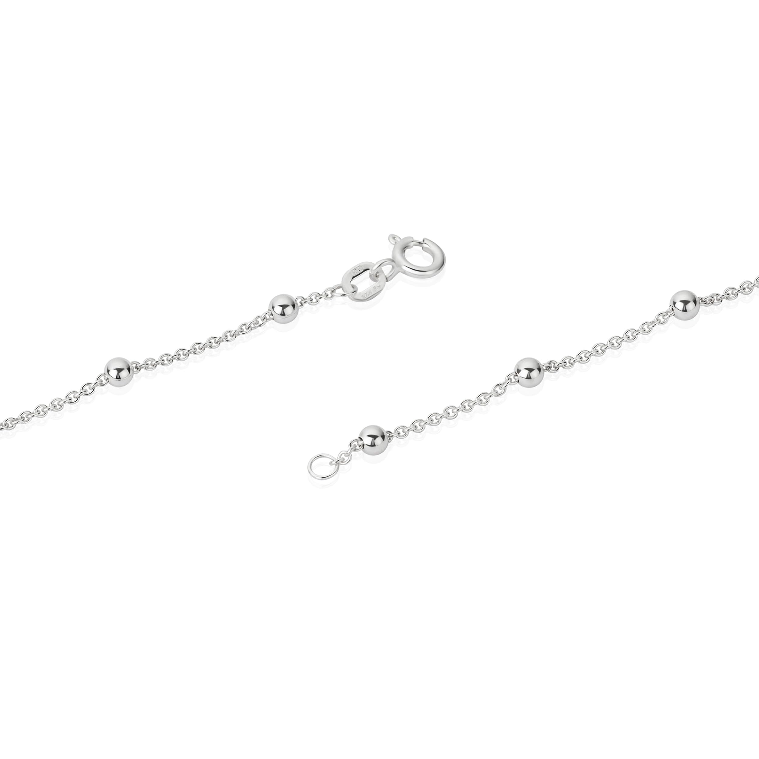 NKlaus collar de plata de ley 925 60cm cadena de ancla redonda con bola 9464