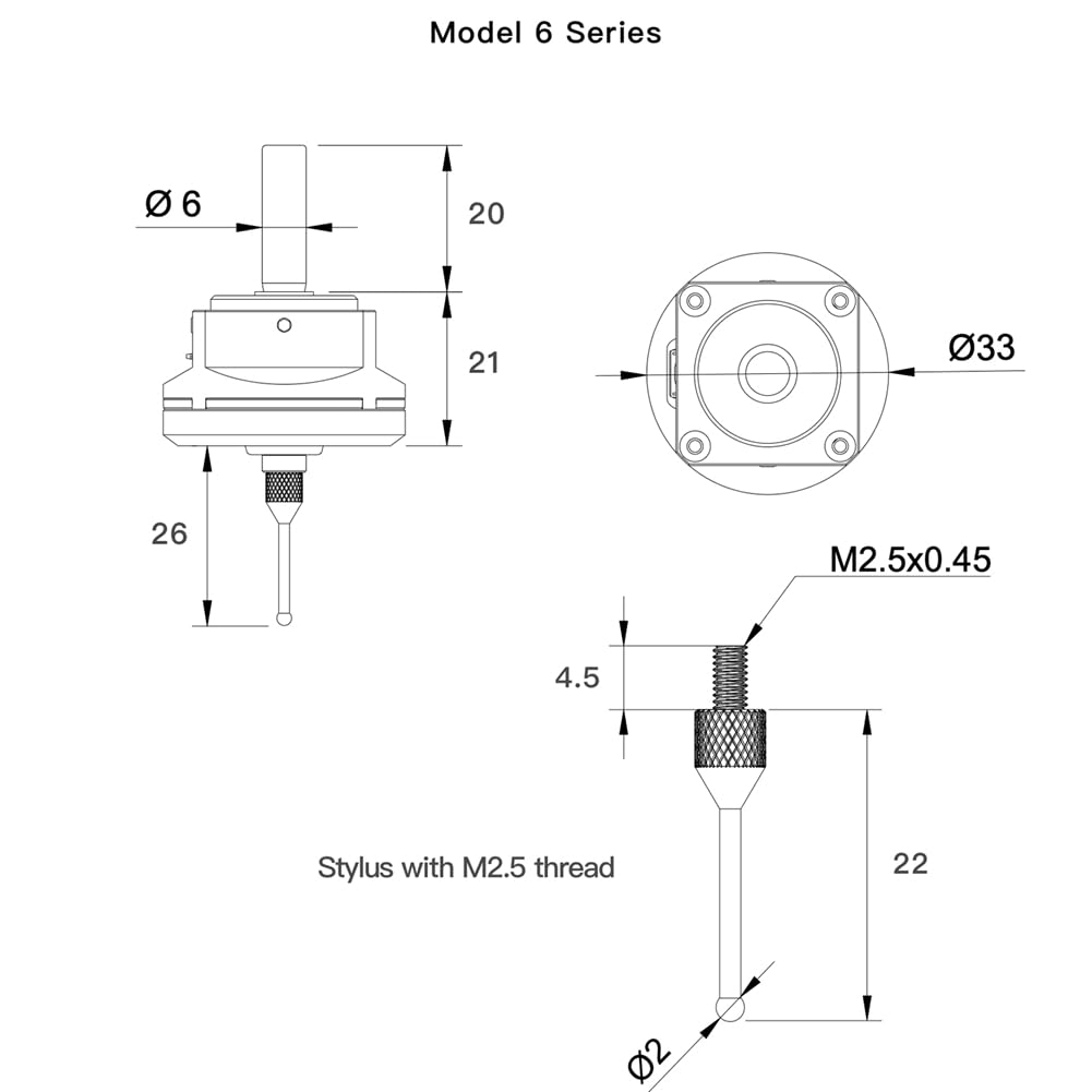 CNC Neueste V6 Anti-Roll 3D Touch Probe Kantenfinder zum Finden der Mitte Desktop-CNC-Sonde Kompatibel mit und Grbl A