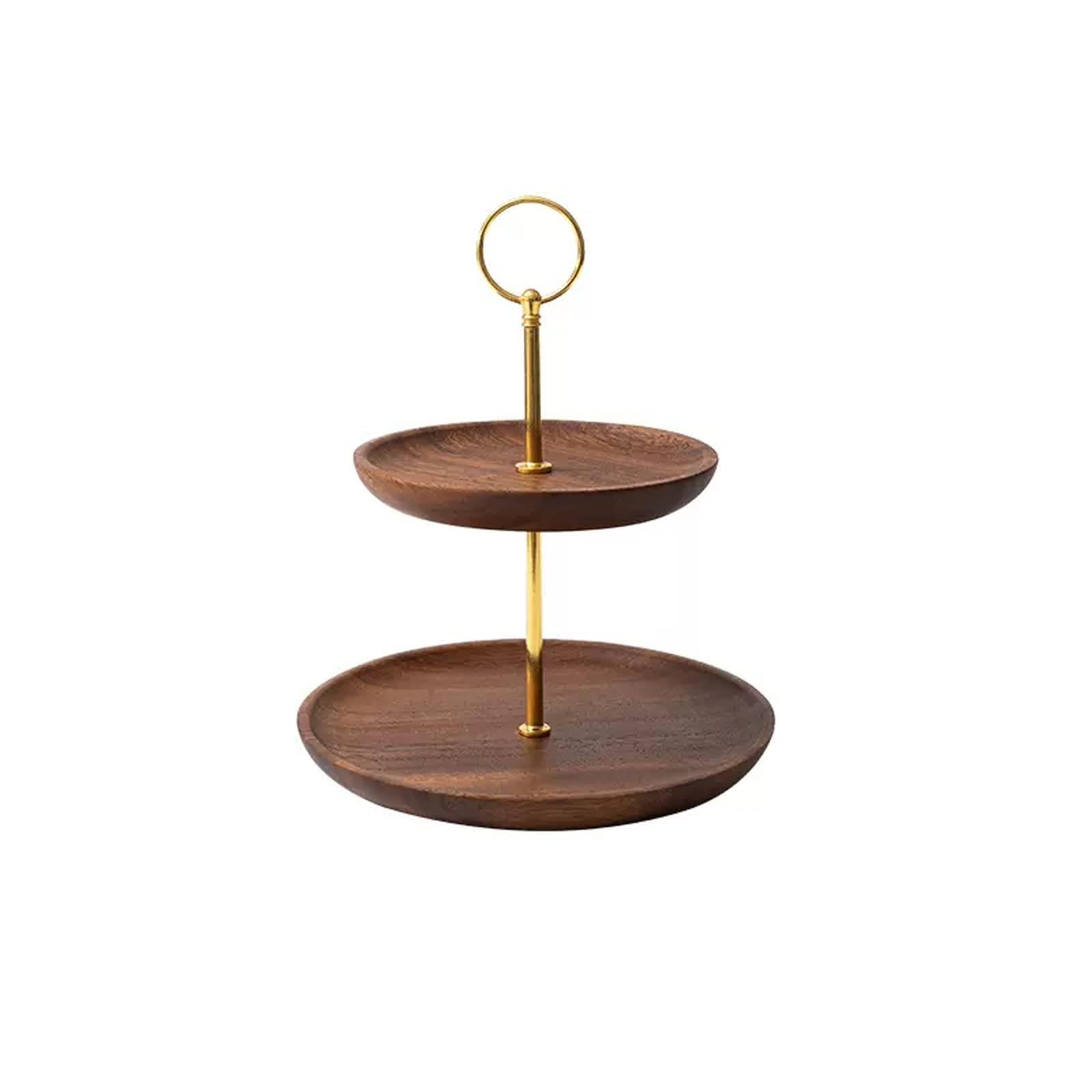 SUNESA Alzatina per Dolci Portapiatti da Frutta in Legno a Tre Livelli Home Living Room Torta Multistrato Porta Snack Cinese Doppio in Legno Alzata per Torta (Size : S)