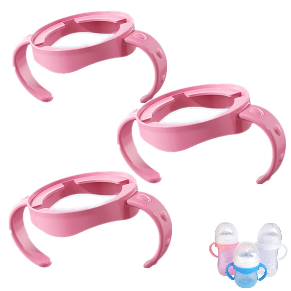 ROMIRUS Bottle Handles Compatible with Avent Natural Response Baby Bottle, Blue and Pink (3 Pink)