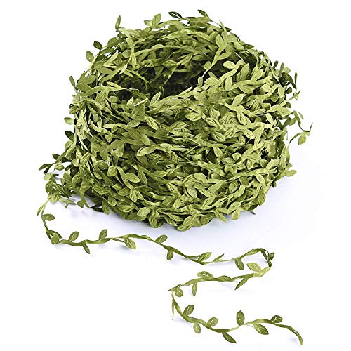 Amkun - trepadeiras artificiais com folhas de vime verde (acessório para casamento, parede, artesanato, decoração de festas), 40 m