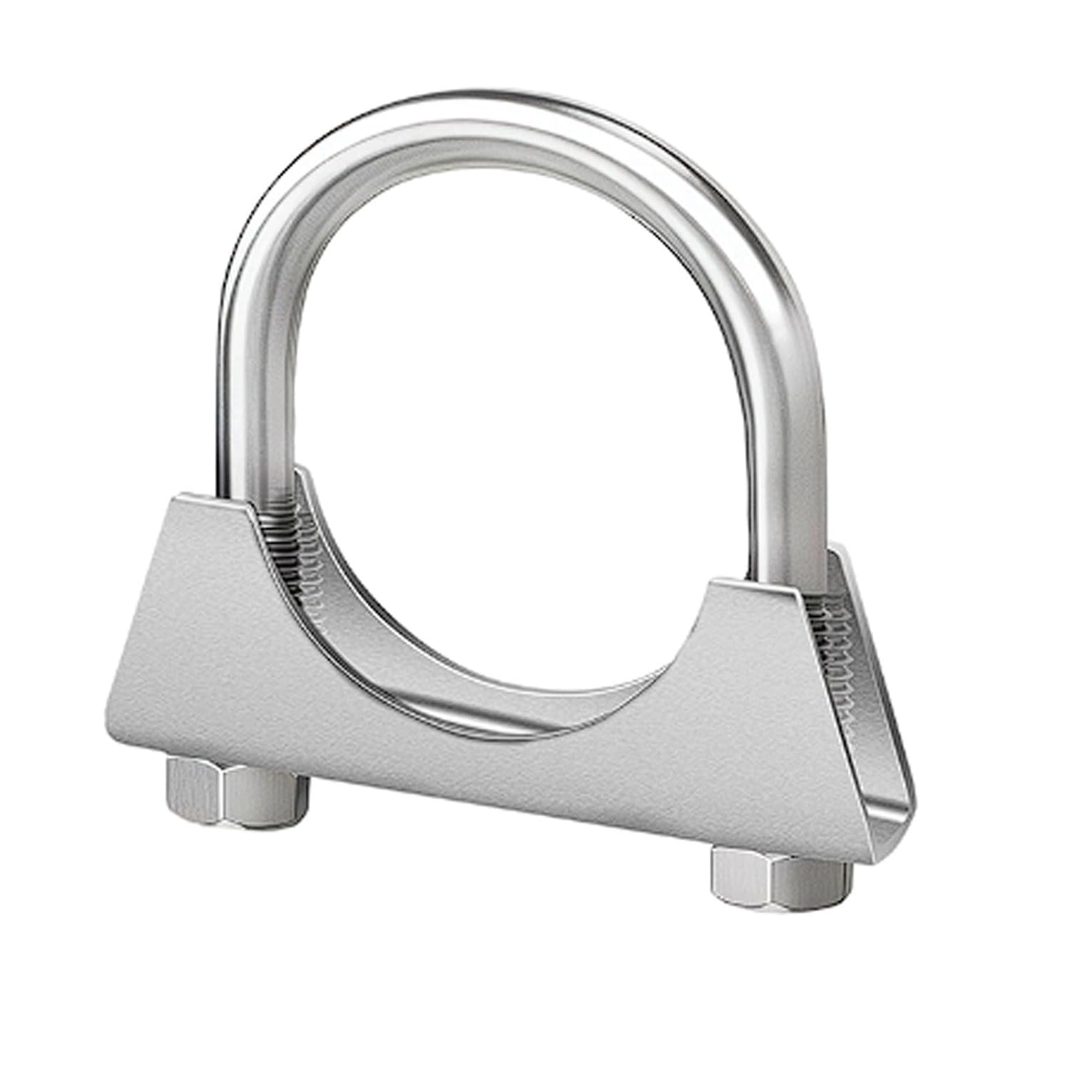 U Bolt Exhaust Clamp High-Strength 304 Stainless Steel U-Bolt Pipe Clamp with Baffle U Muffler Clamps Exhaust Hook(M8*140mm)