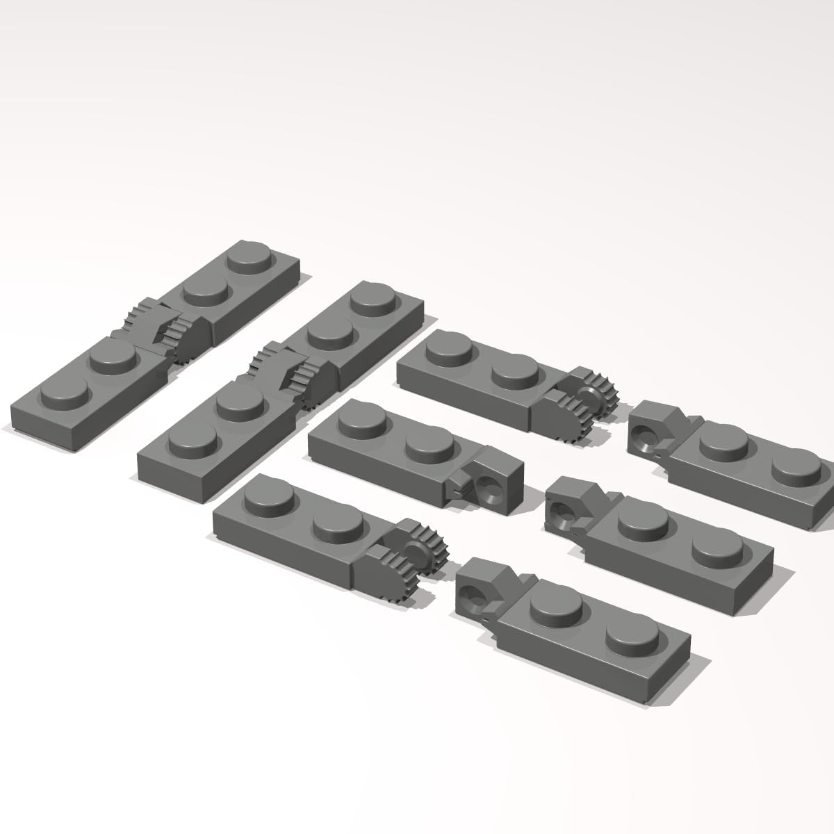 Classic Building Dark Gray Hinge Plate Bulk，Complete Hinge Plate 1x2 200 Piece, Compatible with Lego Parts and Pieces:Hinge Plate 1x2 Dark Gray (Color:Dark Gray)
