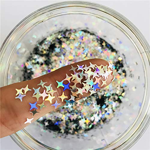 Stars Confetti Glitter Four-Angle Star Laser Sequins for DIY Crafts, Nail Art Decoration