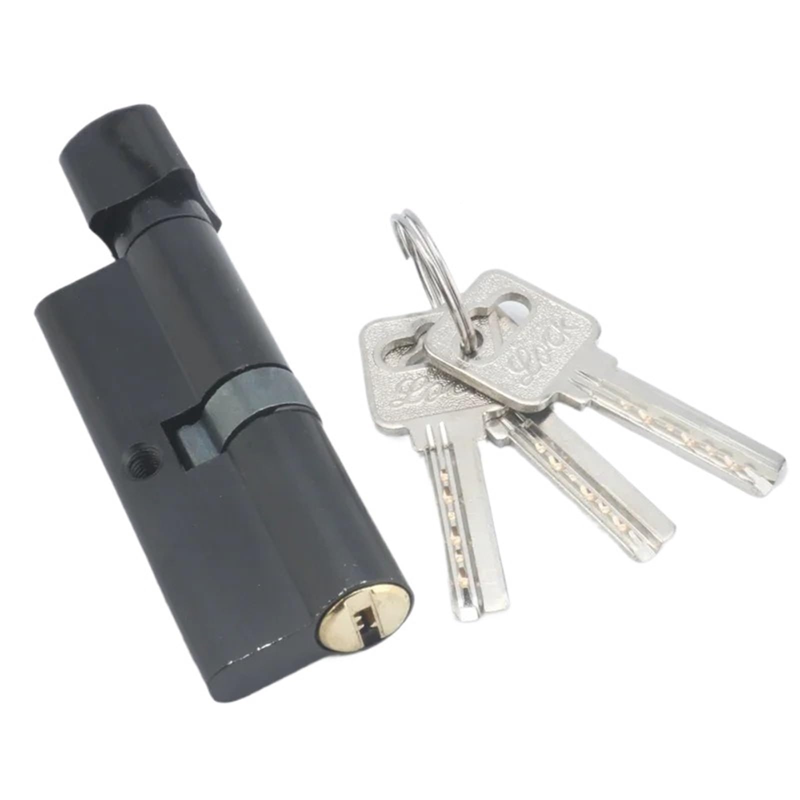 Sxolcoufoh 2 Indoor Silent Door Black Lock Handle Split Hardware Accessories With Key 1Pcs(2)