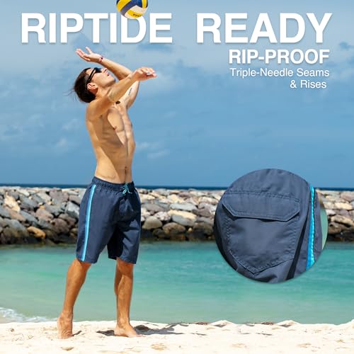 Image of Kanu Surf Men's Big Viper Extended Size Stripe Swim Trunk