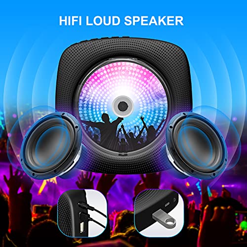 Gueray Portable Cd Player With Bluetooth Wall Mountable Walkman Disc Hifi Speakers With Dust Cover With Lcd Screen Display Home Audio Fm Radio Usb Music Player 3.5Mm Aux Jack & Remote Control #TOP3