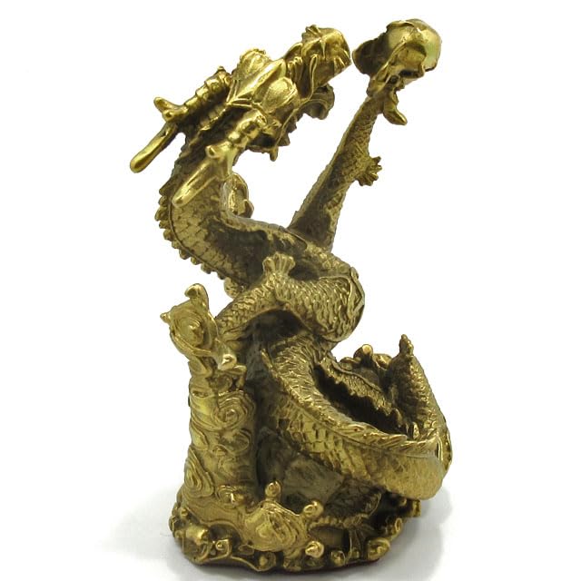 Amazon.co.jp: 龍 置物 銅製 神龍 シェンロン 大サイズ 玉を掲げる龍
