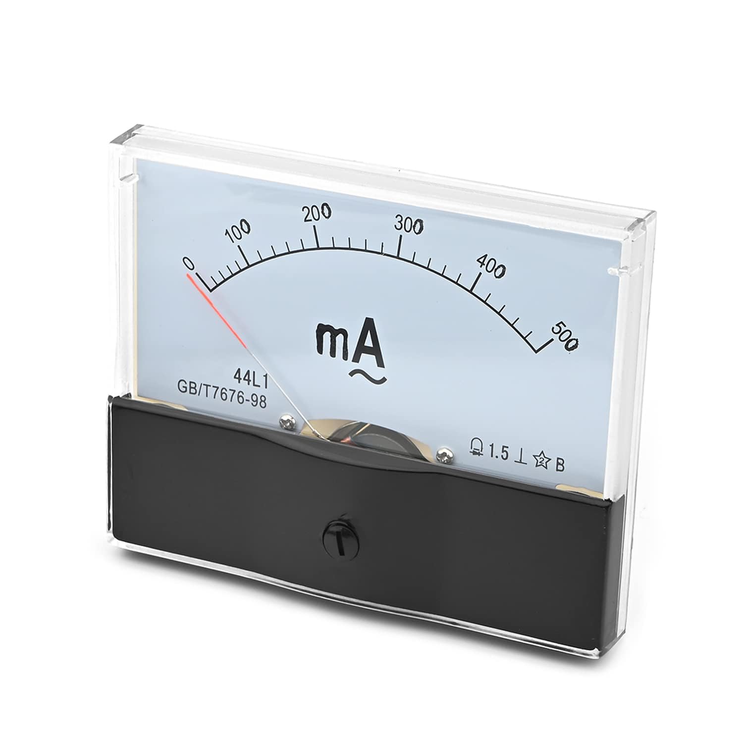 Jutagoss 44L1 Needle Panel Ammeter, AC 0-500mA Automotive Replacement Amp Meter Gauges for Auto Circuit Measurement Tester, 1.5 Accuracy