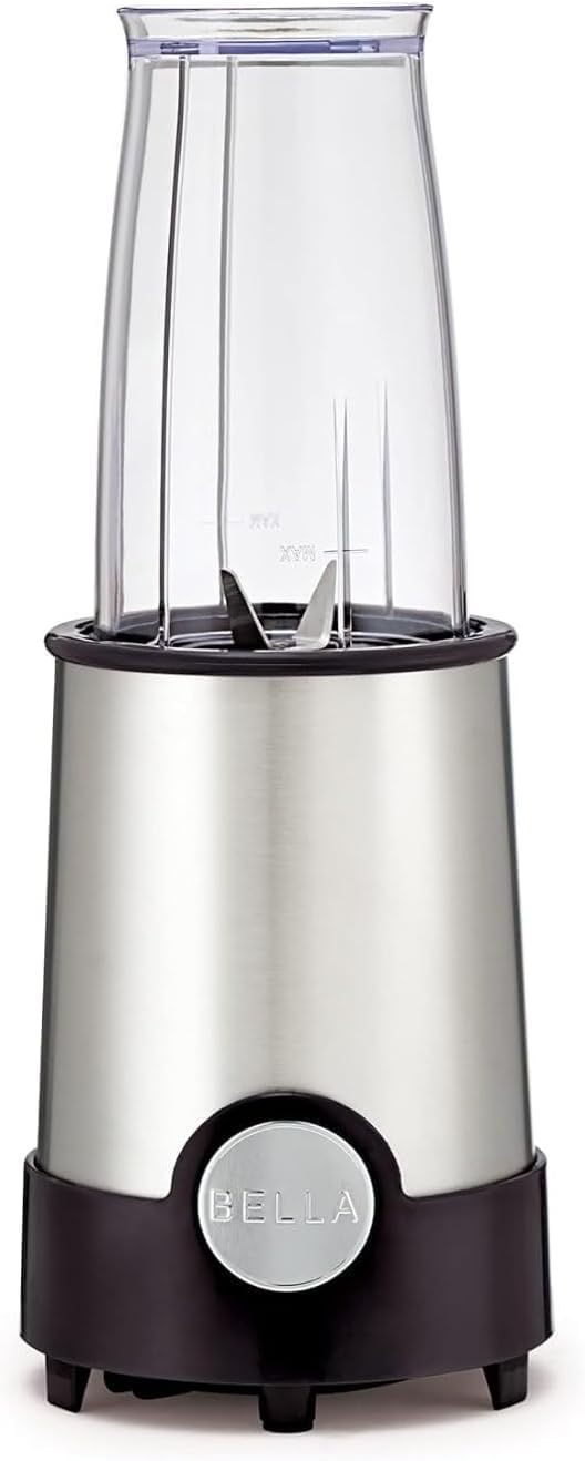 bella Licuadora de tamaño personal Rocket, perfecta para batidos, licuados y bebidas saludables. Tritura fácil. Base con motor de 240 W, licuadora de 12 piezas.