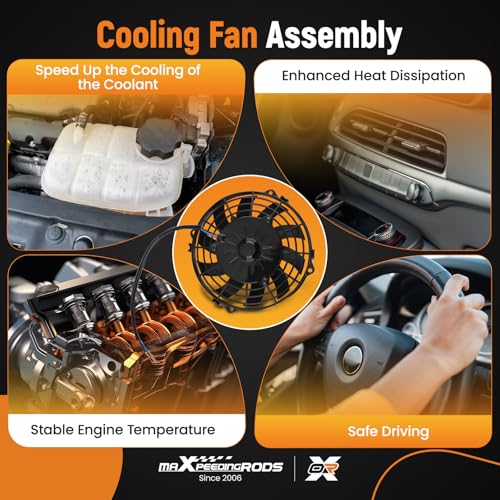 Image of maXpeedingrods 7 inch inch Universal Slim Fan Push Pull Electric Radiator Cooling 12V 80W Mount Kit
