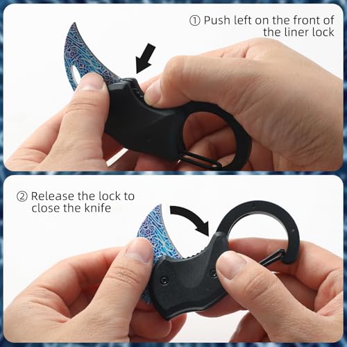 Image of Small Pocket Knife for Women Men,Cool Folding Knife Box Cutter,Folding Utility Knife with 1.38''Sharp Blade,Mini EDC Knives for Everyday Carry,Ideal Gifts for Men and Women(Lightning Texture)