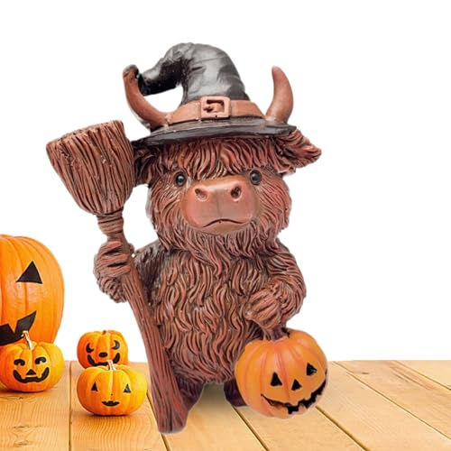 Fyrdyn Estatua De Highland | Figura Decorativa de Resina de Highland para Halloween | Figurina Escultura para Escritorio Bandejas Festivas Cocina Familiar Exterior Interior Hogar Halloween
