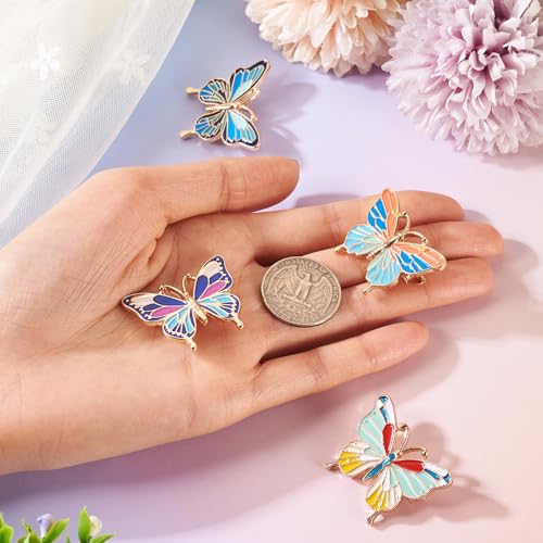 Image of Cheriswelry 4Pcs Butterfly Enamel Pins for Backpack Enamel Lapel Pins Bulk 28.5x34mm for Summer Decoration Jacket Hat Clothes Bags Shoes Accessories