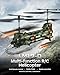 LMRC Army Chinook Remote Control Helicopter, LM19-D Military Transport RC Helicopter, Altitude Hold, One Key take Off/Landing, LED Light, Low Battery Reminder, Army Toys & Gift for Military Fans