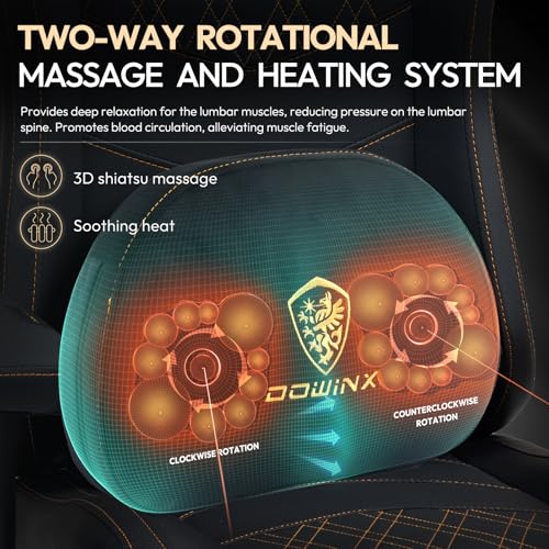 Sedia da gaming ergonomica da ufficio con funzione di massaggio e calore, cuscino a molle insacchettate traspirante come nel divano, sedia regolabile in PC con poggiapiedi, supporto per schiena - Sedia gaming - Immagine 3