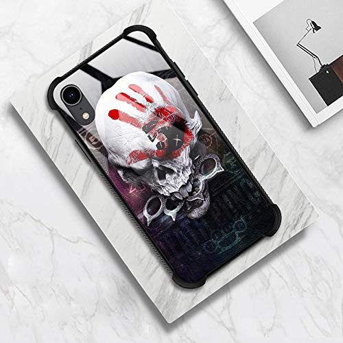 Carloca Iphone Xr Case,Iphone Xr Cases For Men Boys, Red Palm And Skull Pattern Design Shockproof Anti-Scratch Case For Apple Iphone Xr 6.1 Inch Red Palm And Skull #TOP5