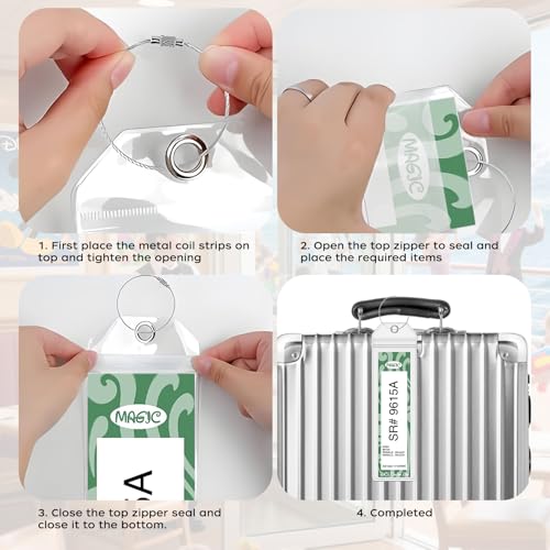 8 Pack DCL Cruise Luggage Tag Holders, Waterproof Durable Plastic with Steel Loops, Fits All DCL Ships Dream, Fantasy, Magic, Wonder, Wish, Treasure, Adventure, DCL Cruise Ship Essentials Must Haves4