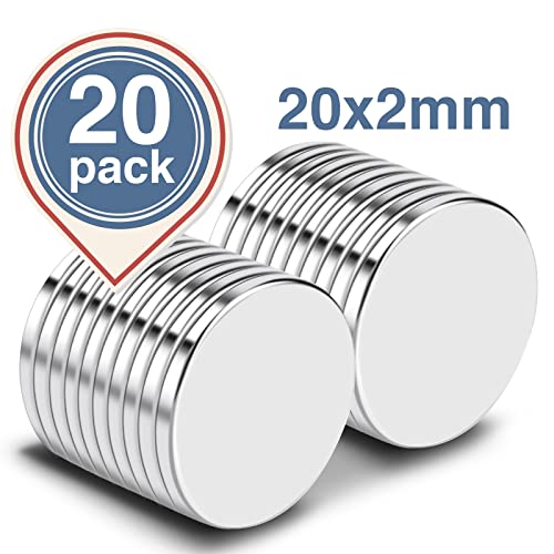 Trymag Magnets, 20Pcs Strong Neodymium Magnets For Crafts, Heavy Duty Magnets Small Round Refrigerator Magnets For Office, Whiteboard, Dry Erase Board Cabinets - 0.79 X 0.08 Inch #TOP1