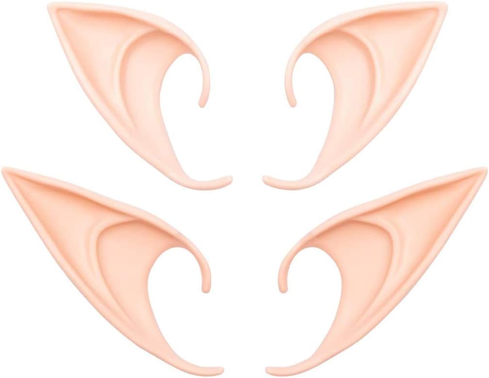 GREAT&LUCKY Cosplay Fairy Pixie Elf Ears - Soft Pointed Tips Anime Party Dress Up Costume Masquerade Accessories for Halloween Christmas Party ,2 Pair