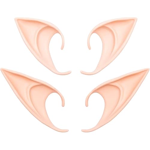 GREAT&LUCKY Cosplay Fairy Pixie Elf Ears - Soft Pointed Tips Anime Party Dress Up Costume Masquerade Accessories for Halloween Christmas Party ,2 Pair