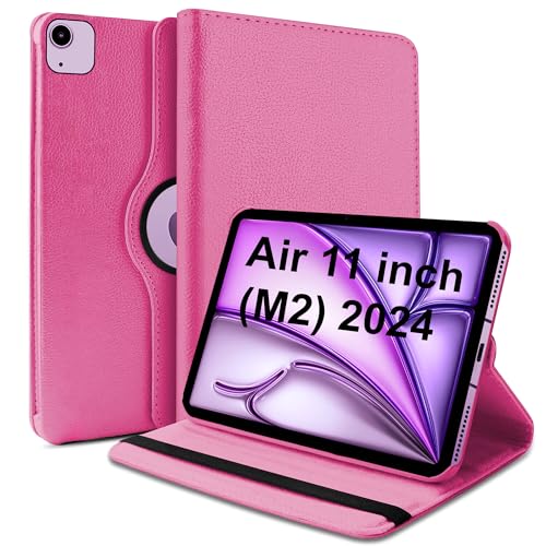 Image of TGK 360 Degree Rotating Flip Cover Case for iPad Air 11 Inch M4 /M3 /M2 2026 /2025 /2024 & Air 5th Gen 2022 /iPad Air 4th Gen 2020 10.9 Inch (Hot Pink)