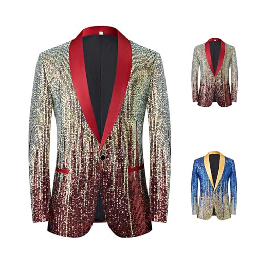 Veste à paillettes homme décontractée blazer années 70 smoking de carnaval