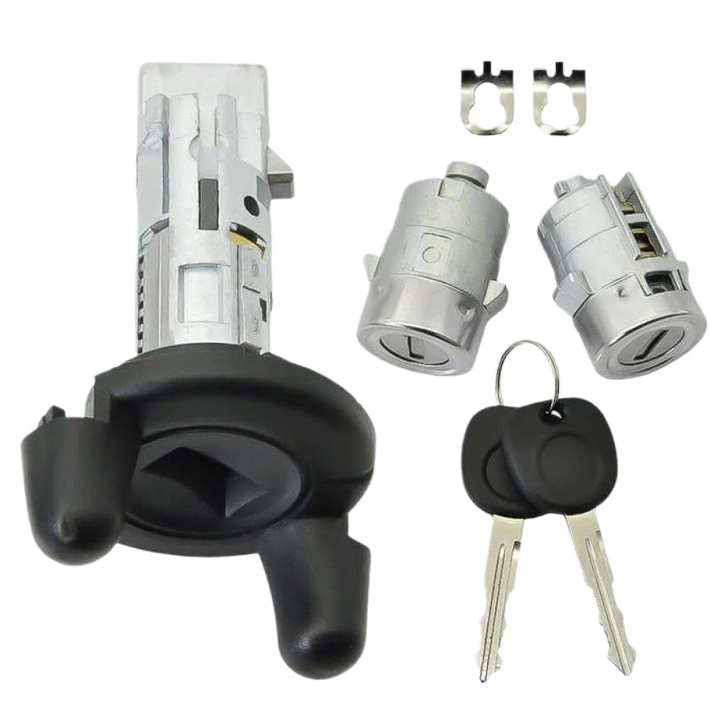 Ignition Key Switch Cylinder with 2 Door Locks Compatible with 1999 Silverado 1500 704600 702912 598007